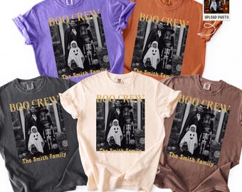 Comfort Colors® Custom Photo Halloween Shirt, Halloween Family Matching Shirts, Personalized Boo Crew T-Shirt, Spooky Season Tee