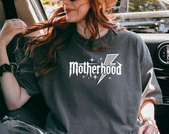 Comfort Colors® Mother Hood Shirt, Trendy Mama Tshirt, Mom Life Shirt, Oversized Graphic Mom T-shirt, Motherhood Tshirt, Cool Moms Club Tee
