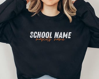 Custom School Mascot Sweatshirt, Custom School Spirit Shirt, Personalized School Sweatshirt, Teacher Team Shirts, Custom Matching Team Shirt