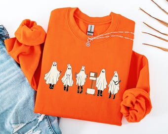 Halloween Nurse Sweatshirt, Spooky Nurse Sweatshirt, Fall Nurse Crewneck, Ghost Nurse Shirt, Halloween Nursing Tee, Halloween Gift For Nurse