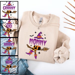 Custom Witch Mommy Halloween Sweatshirt, Custom Witch Shirt, Halloween Mama Sweatshirt,  Halloween Gift For Mama, Granny Nana Halloween Tee