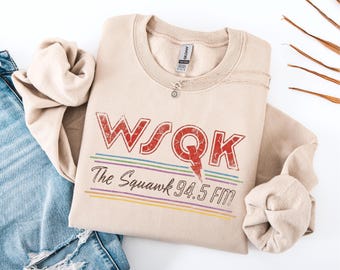 Vintage WSQK Sweatshirt, Wsqk The Squawk 94.5 Fm Radio Shirt, Wsqk Merch, Retro Radio Gift Shirts
