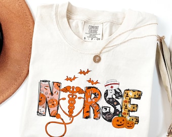Comfort Colors® Nurse Halloween Shirt, Halloween Nurse Shirt, Spooky Nurse Tee, Fall Nurse Shirt, Ghost Nurse Tshirt, Halloween Nursing Tee