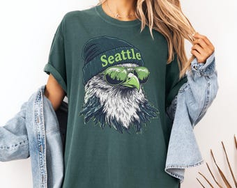 Comfort Colors® Seattle Football Crewneck Shirt, Seattle Mascot T-Shirt, Trendy Game Day Gift, Seattle Football Fan Tee
