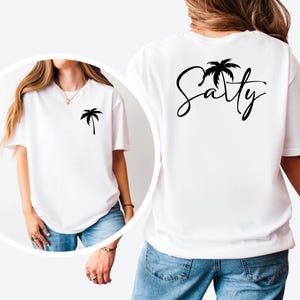 Salty And Palm Tree Shirt, Salty Shirt, Stay Salty Beach Shirt, Trendy Beach Shirt, Summer Tee, Vacation Shirt, Cute Summer Outfit For Women