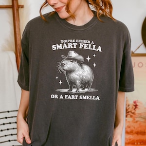 Comfort Colors® Retro Smart Fella Capybara 90s Shirt, Funny Capybara Shirt, Vintage 90s Shirt, Washed Shirt, Distressed Shirt, Funny Gift