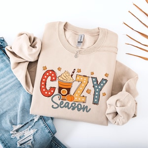 Cozy Season Sweatshirt, Retro Fall Sweatshirt, Get Cozy Sweatshirt, Women Fall Sweatshirt, Sweater Weather, Fall Shirts, Fall Season Tee
