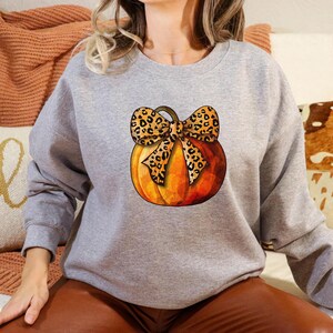 Retro Halloween Coquette Bow, Leopard Pumpkin Sweatshirt, Pumpkin Coquette Bow Sweater, Fall Vibes Shirt, Fall Season Shirt, Halloween Tees