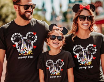 Custom Disney Trip 2026 Shirt, Disneyland Castle 2026 Shirts, Personalized Disney Family Vacation T-Shirts, Disneyworld Tees