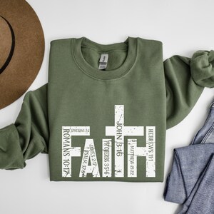Faith Sweatshirt, Christian Sweatshirt, Bible Verse Sweatshirt, Religious Sweatshirts, Christian Cross Graphic Tees, Religious Gift Hoodie
