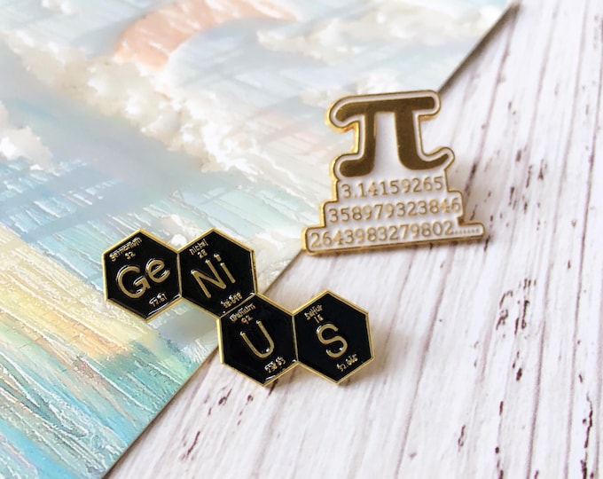 Math, Chemistry, Caffeine, Dopamine Enamel Pin, STEM Badge Pin, Lapel Pin, Collar Pin, Brooch Accessory, Enamel Pin Set, Gift for Her Him