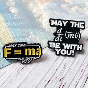 Physics Science Enamel Pin, Science Teacher Badge Pin, Lapel Pin, Collar Pin, Funny Enamel Pin Set, Gift for Her Him