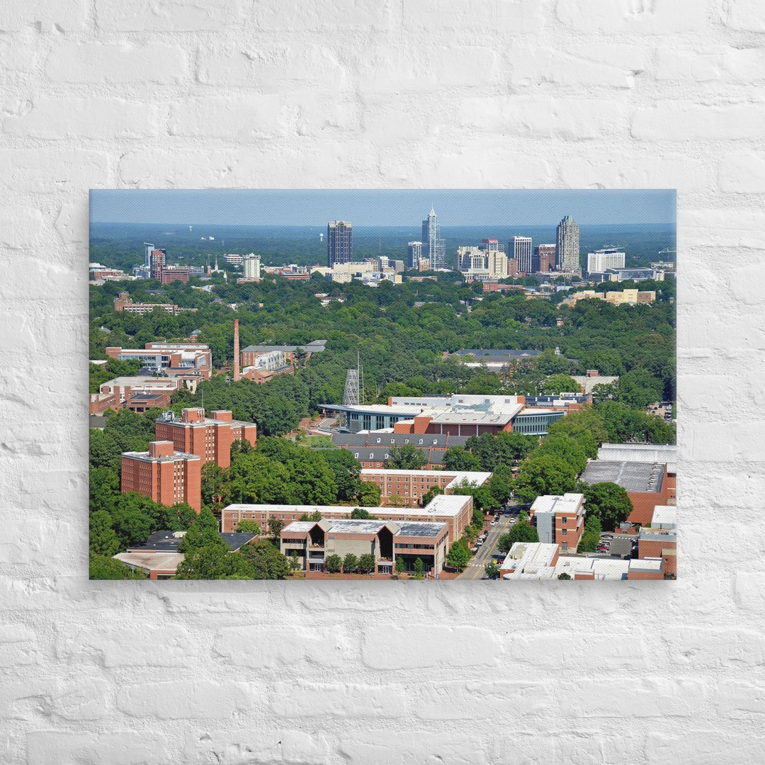 Nc State University Wolfpack Aerial Campus Canvas Wall Art Stretched