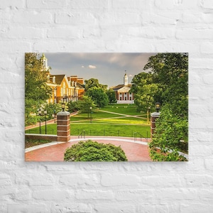 Johns Hopkins University Blue Jays Daylight Campus Canvas Wall Art Stretched And Framed, Mounting Brackets Included, Multiple Sizes