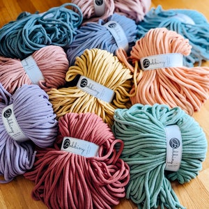 Chunky Bobbiny Cotton Cord - 100 m Jumbo Braided Cord for Crochet and DIY Projects, Crochet cord, DIY, craft cord, handicraft cord