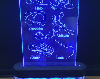 Liseberg, 3D-lampbestand, lichtbord, acrylbord, 3D-illusie, achtbaan, pretpark, CNC-lasergravure, vectorbestand, nachtlampje