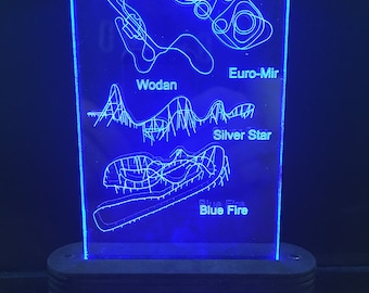 Europa-Park, 3D Lampe Datei, Leuchtschild, Acrylschild, 3D Illusion, Achterbahn, Freizeitpark, CNC Lasergravur, Vector Datei, Nachtlicht