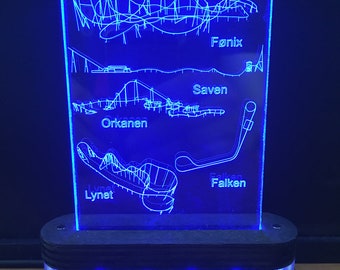 Farup Sommerland, 3D Lampe Datei, Leuchtschild, Acrylschild, 3D Illusion, Achterbahn, Freizeitpark, CNC Lasergravur, Vector Datei,Nachtlicht