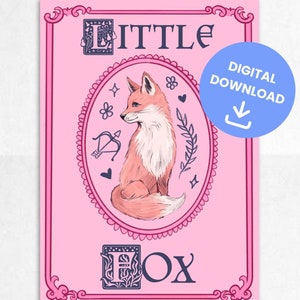 Little fox art print | once upon a broken heart | bookshelf decor | bookish art | bookish gifts | DIGITAL DOWNLOAD
