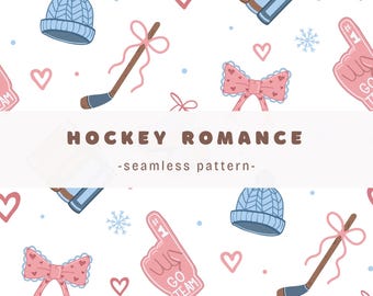 Hockey romantiek naadloos patroon digitaal papier, schoolse giraf png, sport romantiek illustraties esthetiek png ontwerpen commercieel gebruik