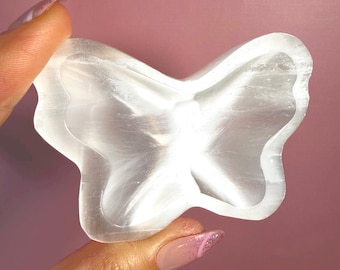 Satin Spar Selenite Butterfly Bowl