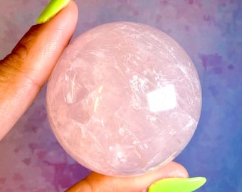 Rose Quartz Crystal Sphere, 2”