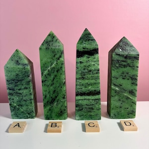 Green Zoisite Crystal Towers