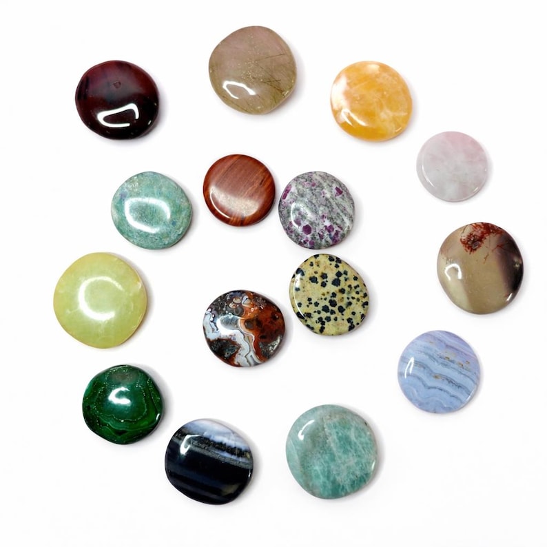 Mini Stones Crystal Mini-flat Pocket Stones, Crystal Button - Etsy