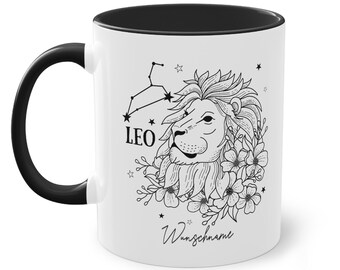 Tasse Sternzeichen Löwe Personalisiert Geschenk mit Name Horoskop Leo mit Name