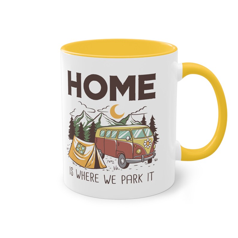 Tasse Camping Wohnmobil Tasse Urlaub Auto Camping Wild Parken Becher Home Kaffee Tasse Camper Gold