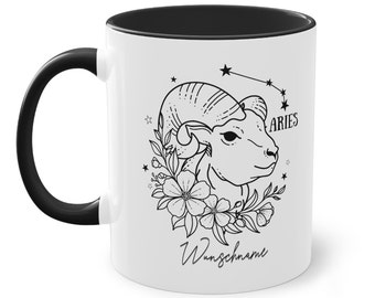 Tasse Sternzeichen Widder Personalisiert Geschenk mit Name Horoskop Aries Widder mit Name