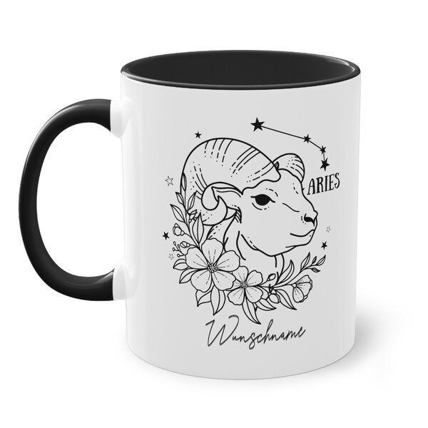 Tasse Sternzeichen Widder Personalisiert Geschenk mit Name Horoskop Aries Widder mit Name