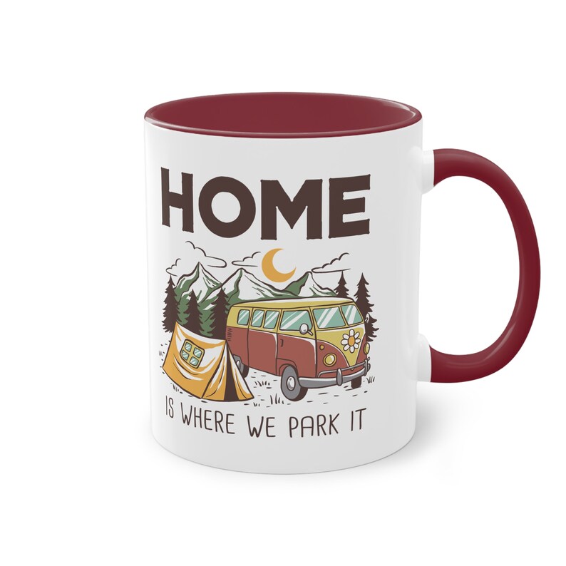 Tasse Camping Wohnmobil Tasse Urlaub Auto Camping Wild Parken Becher Home Kaffee Tasse Camper Maroon