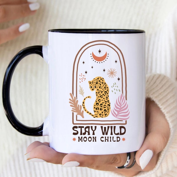 Tasse Boho Retro Tasse Leopard Vintage Kaffee Becher Büro Geschenk Tasse Quote Leopard Animal