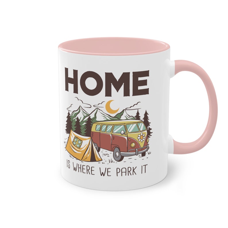 Tasse Camping Wohnmobil Tasse Urlaub Auto Camping Wild Parken Becher Home Kaffee Tasse Camper Pink