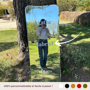 Stickers miroir personnalisés pour mariage, autocollant vinyle 'Bienvenue au mariage de', tous supports, facile à coller, style champêtre