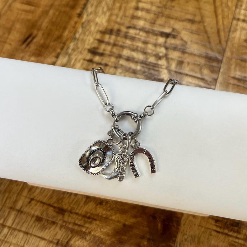 The Cowboy Silver Pendent Charm Bracelet Cherries Disco Ball