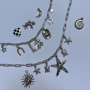 Build Your Own Silver Charm Necklace | Silver Jewellery | Custom Necklace | Multi Charm Necklace | Personalised Gift | Ibiza Jewellery