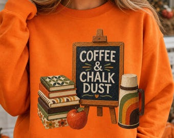 Grafik für den Lehreralltag: Retro-Kaffee und Kreidestaub – Sofort-Download