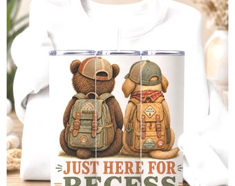 Lustiges Kinder-Shirt-Design: Nur für die Pause hier, Schulzitat
