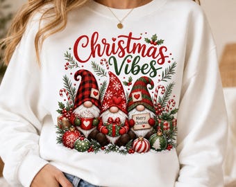 Weihnachtswichtel-Cliparts | Trio-Design im Büffelkaromuster (Digitaler Download)