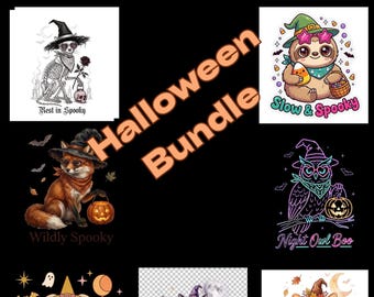 Halloween Animal PNG Bundle | 10 Spooky Critter Designs (Digital Download)
