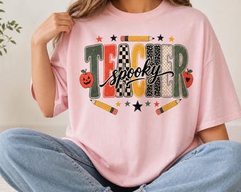 Teacher Spooky PNG. Lettering design