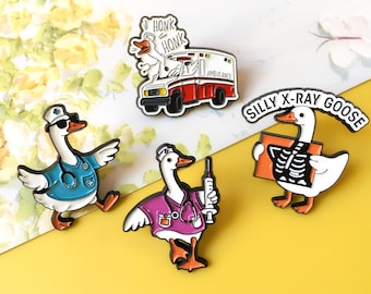 Doctor, Nurse Enamel Pin | Funny Goose Pin Badge | Lapel Pin | Enamel Pin Set for Backpacks | Birthday Gift for Her/Him
