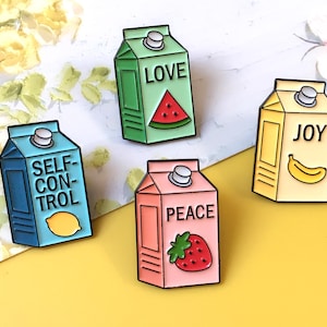 Miniature Drink Box Enamel Pin | Cute Pin Badge | Lapel Pin | Enamel Pin Set for Backpacks | Birthday Gift for Her/Him