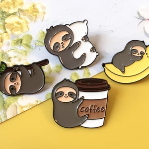 Lovely Sloth Enamel Pin | Cute Pin Badge | Lapel Pin | Enamel Pin Set for Backpacks | Birthday Gift for Her/Him