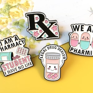 Pharmacy, Pharmacist Enamel Pin | Medical Science Pin Badge | Lapel Pin | Enamel Pin Set for Backpacks | Birthday Gift for Her/Him