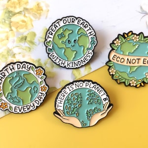 Eco-consciousness Enamel Pin | Earth Day Pin Badge | Lapel Pin | Enamel Pin Set for Backpacks | Birthday Gift for Her/Him