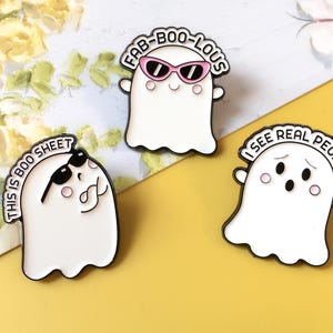 Adorable Ghost Enamel Pin | Cute Pin Badge | Lapel Pin | Enamel Pin Set for Backpacks | Birthday Gift for Her/Him