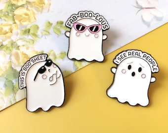 Adorable Ghost Enamel Pin | Cute Pin Badge | Lapel Pin | Enamel Pin Set for Backpacks | Birthday Gift for Her/Him